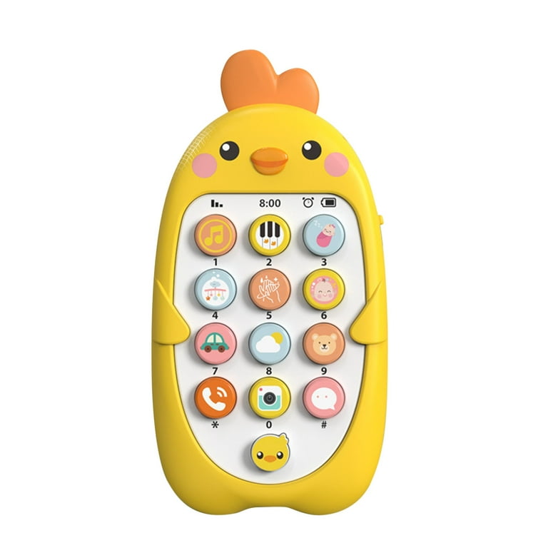 Fridja Kids Phone Toy with Music and Vibration Bilingual for Baby Early Learning Toy, Size: 6 Months, Yellow