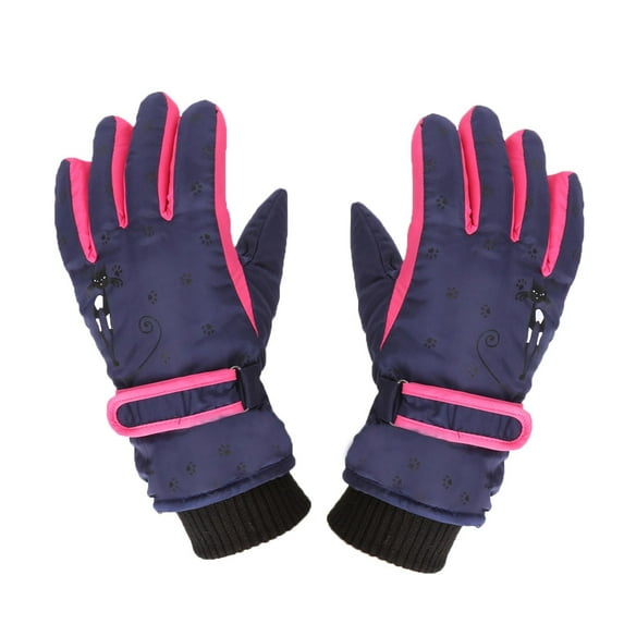 Fridja Kids Waterproof Winter Gloves Warm Snow Gloves Boys Girls Ski Gloves Toddler Mittens Windproof 6-12 Years Old