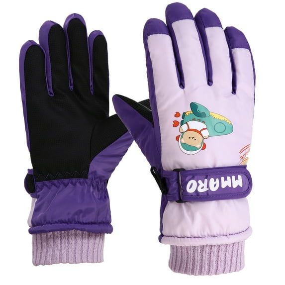 Fridja Kids Winter Gloves Waterproof Snow Ski Gloves Warm Unisex Gloves Mittens Windproof for Cold Weather Girls Boys Children 6-11 Years Old