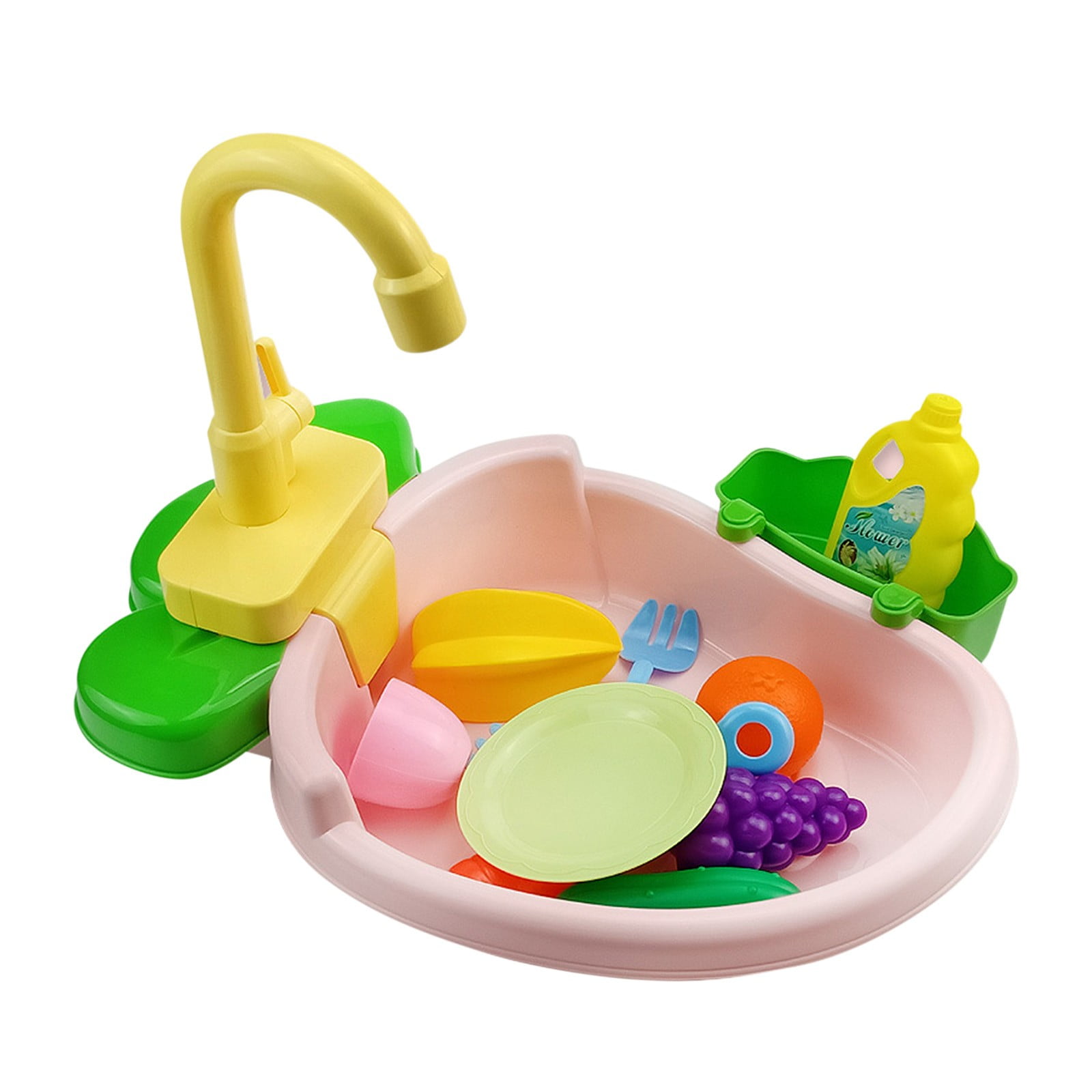 Fridja Children's Kitchen Simulated Sink Toy Set With Running Water