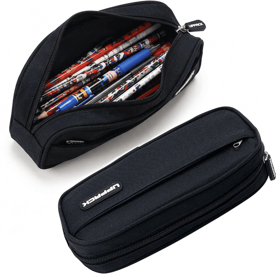 Fridja Large Capacity Pencil Case 2 Compartment Pouch Pen Bag for School Teen Girl Boy for Home