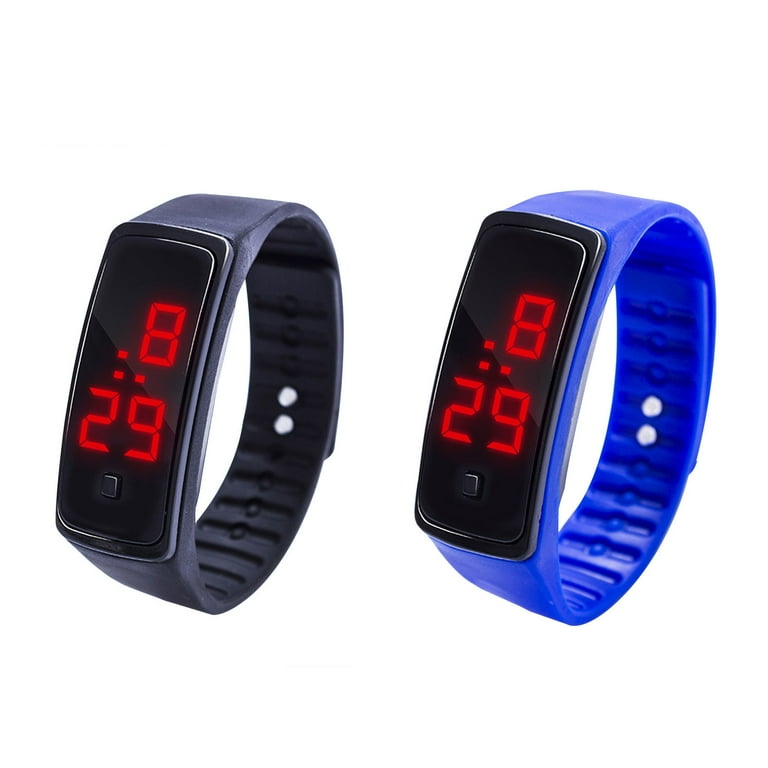 Fridja Large Face LED Digital Watch Date Time 3Bar Waterproof Wristwatch Men Women Sports Watches College Style Student Net Red Small Square Electronic Smart Watch Walmart