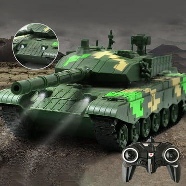 Fridja Large Remote Control Tank RC T99 Abrams Army Tank Toy with Camouflage Body RC Milirtary Vehicles with Realistic Sounds and Lights for Boys Kids 8-14 Year Old
