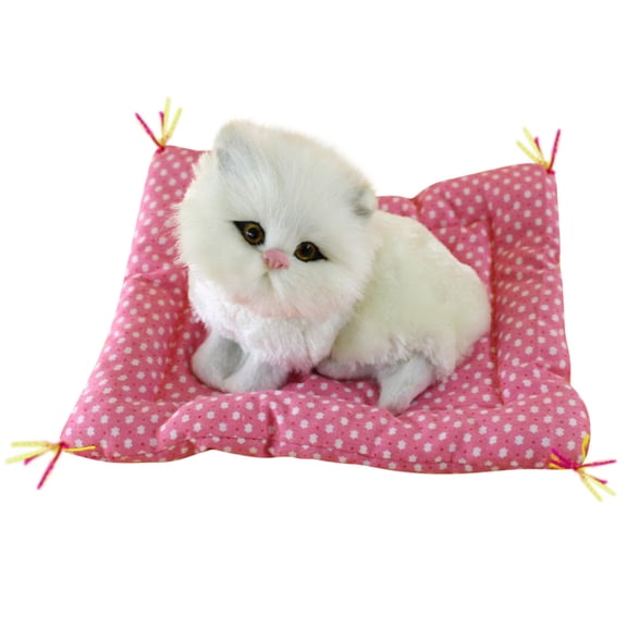 Fridja Lovely Simulation Animal Doll Plush Cat Toy with Sound Kids Toy Decorations Stuffed Toys 6.7 inches