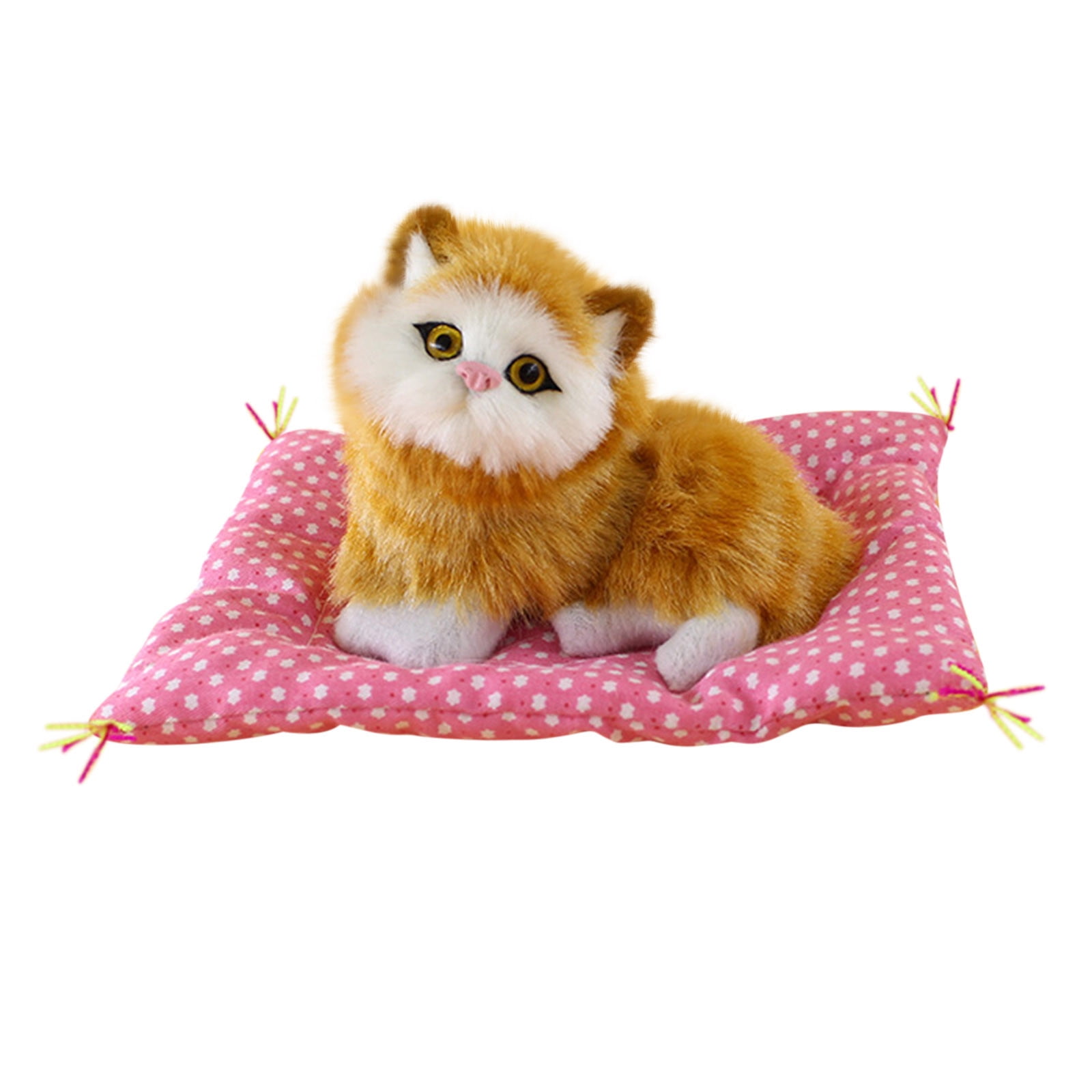 Fridja Lovely Simulation Animal Doll Plush Cat Toy with Sound Kids Toy  Decorations Stuffed Toys 6.7 inches 