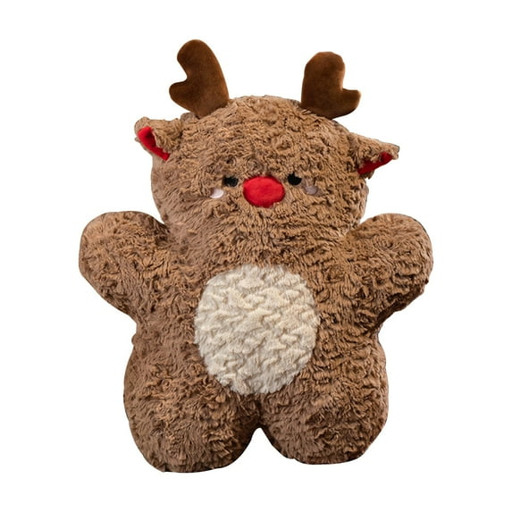 Fridja Merry Christmas Decoration Animated Elk Figurine Soft Plush Stuffed Doll Singing Christmas Puppet Toy Fireplace Home Desktop Decorations Ornament Xmas Holiday