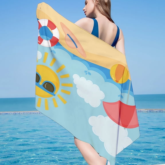 Fridja Microfiber Beach Towel Super Lightweight Colorful Bath Towel Sandproof Beach Blanket Multi-Purpose Towel For Travel Swimming Pool 30x60 Inch Clearance
