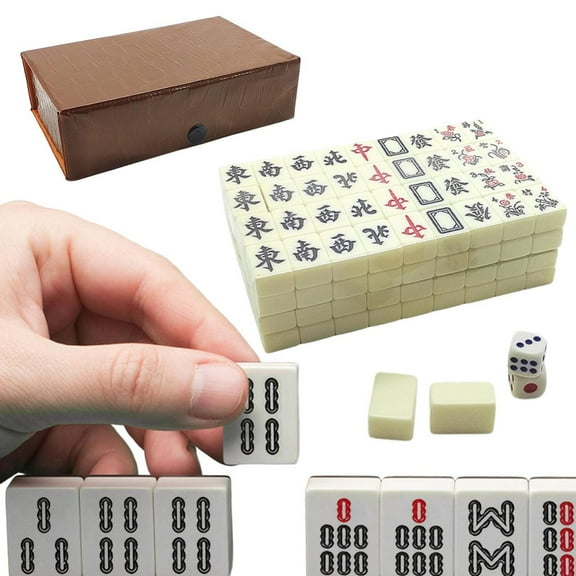 Fridja Mini Portable Mahjong Exquisite Snake Skin Box Pocket Portable Mini Mahjong Tourism And Entertainment Mahjong Xmas Gift