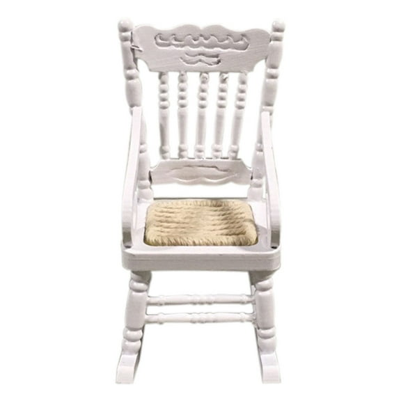 Utoimkio Miniature Rocking Chair for 1:12 Dollhouse Wooden Furniture Model Set