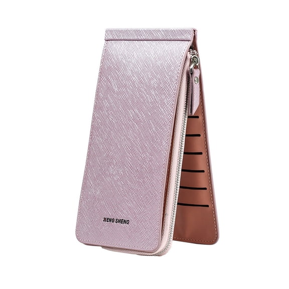 Fridja Multifunctional Long Wallet, Women Zipper Pocket Leather Credit Card Holder Bifold Wallet With 26 Card Slots Clearance