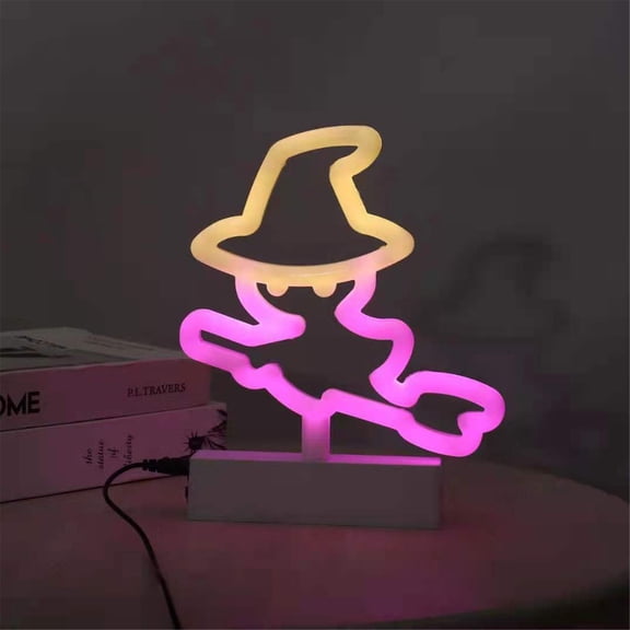 Fridja Neon LED Bat Lights Signs Night Lights Desk Table Lamp Halloween Wall Decor Halloween Decorations