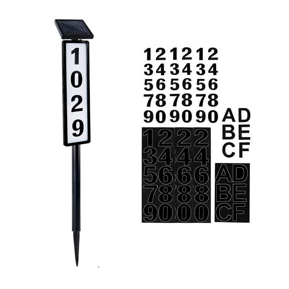 Fridja Outdoor Lighting House Number Waterproof Solar Address Signs For Pedestrian Yard Solar LED Lighting Address Signs For House