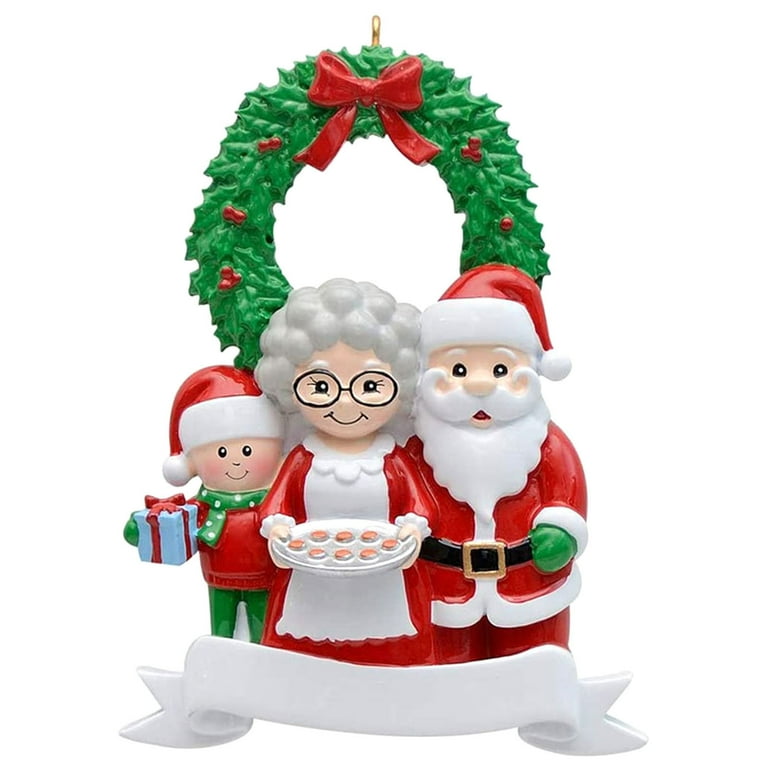 Family of 3 Opening Christmas Gifts by the Tree Personalized Christmas  Ornament