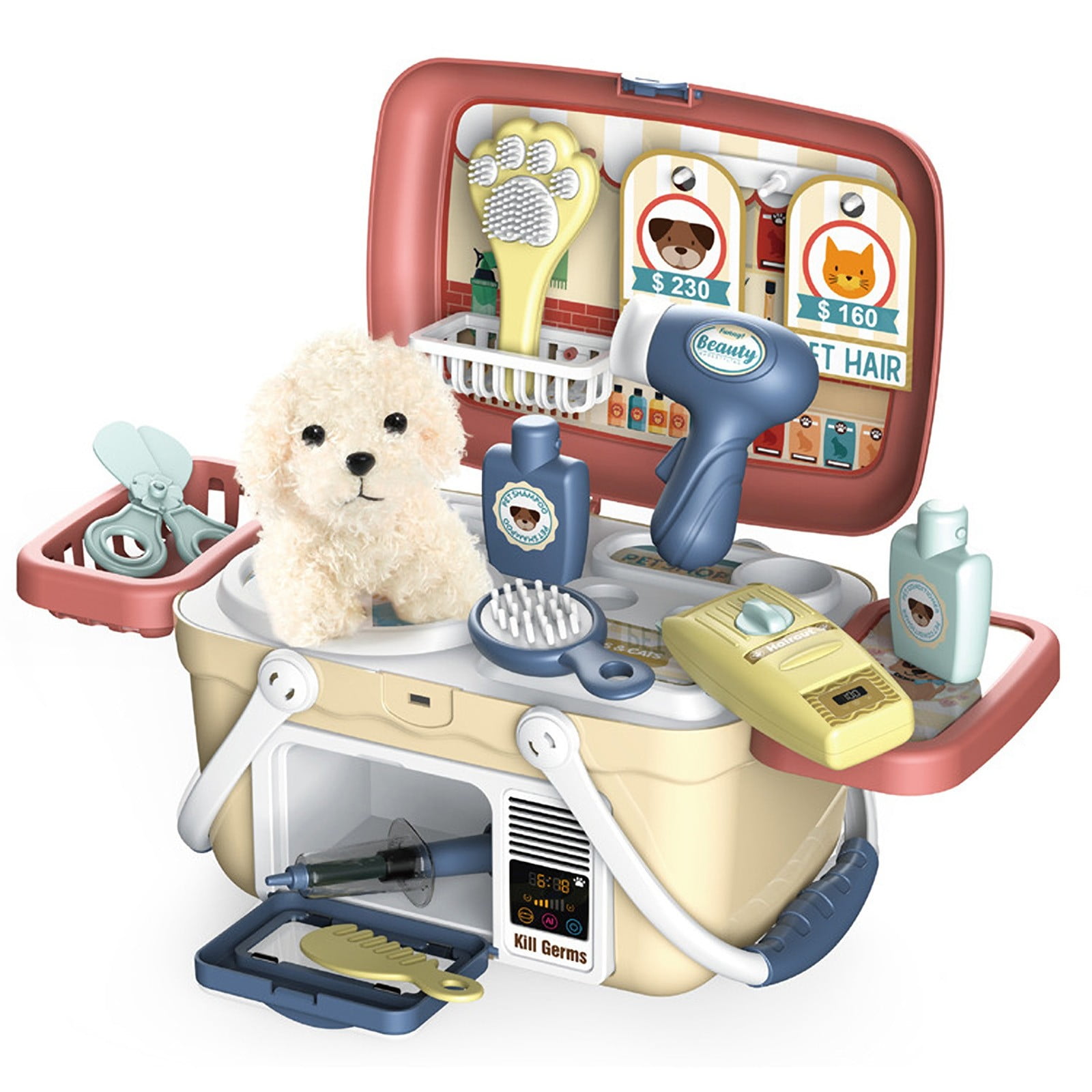 Fridja Puppy Veterinary Play Set: Animal Care, Vet Kit, Grooming
