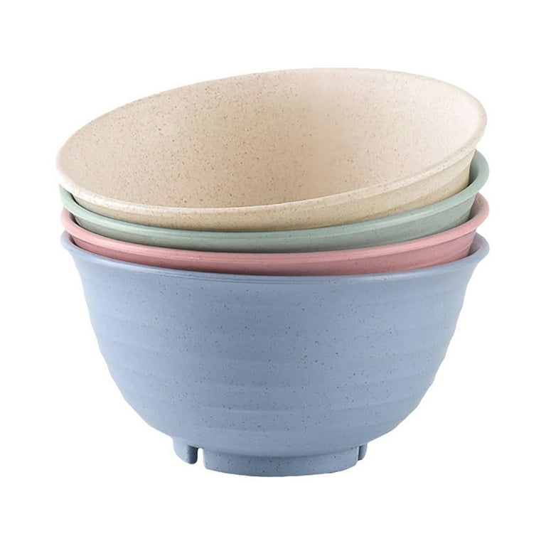 Fridja Plastic Bowls, Microwave- Dishwasher Safe Cereal Bowl Large 4 Inch  Set of 4