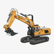 Fridja Remote Control Excavator RC Toy 120 RC Excavator Toy Alloy Construction Tractor,11 Channel Rechargeable RC Truck With Lights Sounds 2.4Ghz Transmitter Xmas Gift