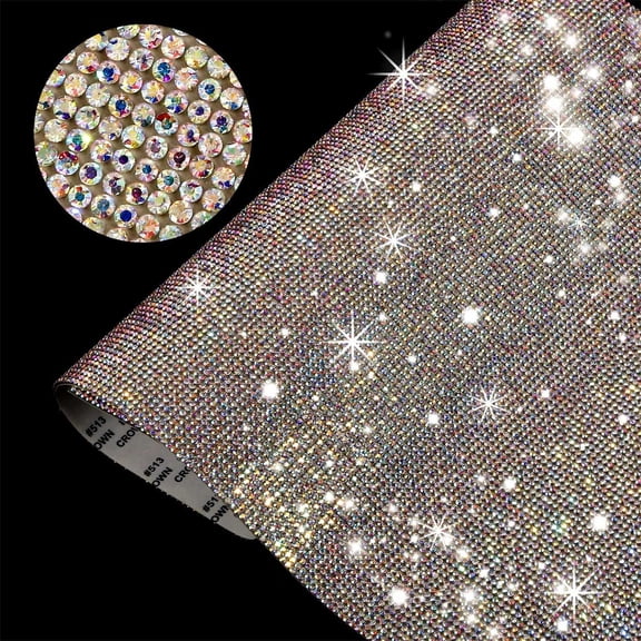 Fridja Rhinestone Sticker DIY Car Decoration Stickers Self-Adhesive Hotfix Glitter Crystal Sheet Sticker for Decor (4.7" x 7.9")