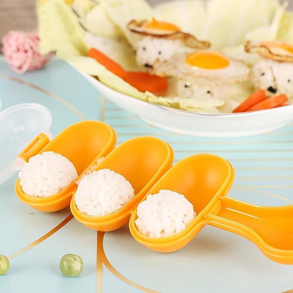Fridja Rice Ball Molds Sushi Balls Maker Mould Spoon Kitchen Cooking Utensil Tools Set Forms (Blue)