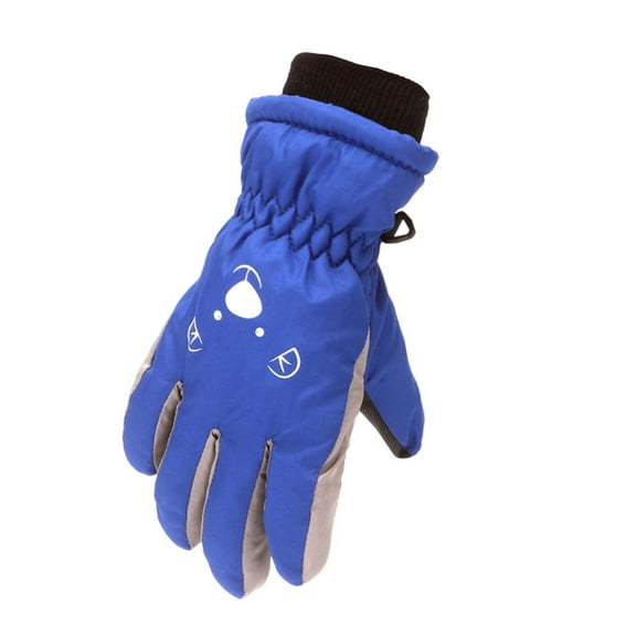 Fridja Snow Gloves for 5-12 Years Old Kids Ski Winter Gloves Rose Embroidery Windproof Children Warm Gloves for Toddler Girls Boys