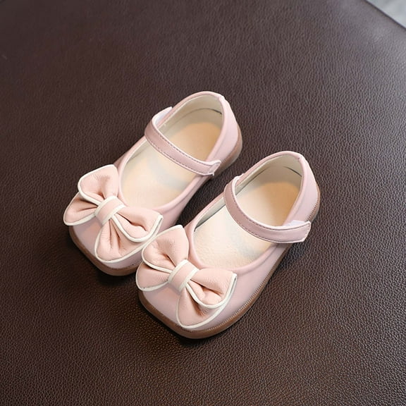 Fridja Spring And Autumn Baby Girls Casual Bow Soft Sole Leather Shoes (12 Months-6 Years Old)