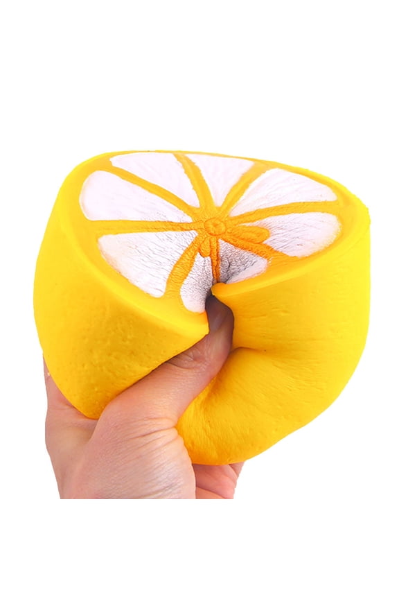 Squishy Half Fresh Lemon Slow Rising Key Chains Stress Fruit Ballchain Charm Toy