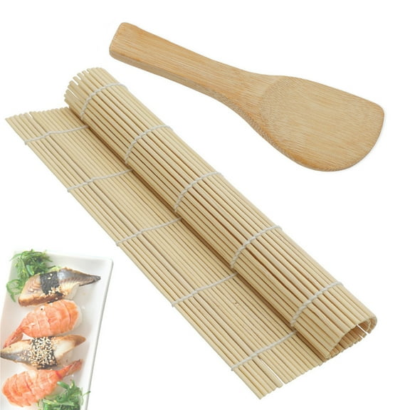 Fridja Sushi Rolling Maker Bamboo Material Roller DIY Mat and A Rice Paddle