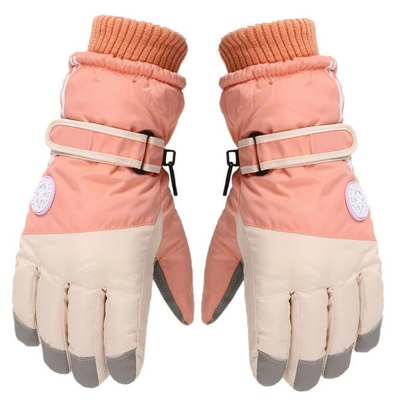 Fridja Teenager Winter Gloves Thickened Snow Ski Gloves Warm Unisex Gloves Mittens Windproof for Cold Weather Girls Boys Children 10-15 Years Old