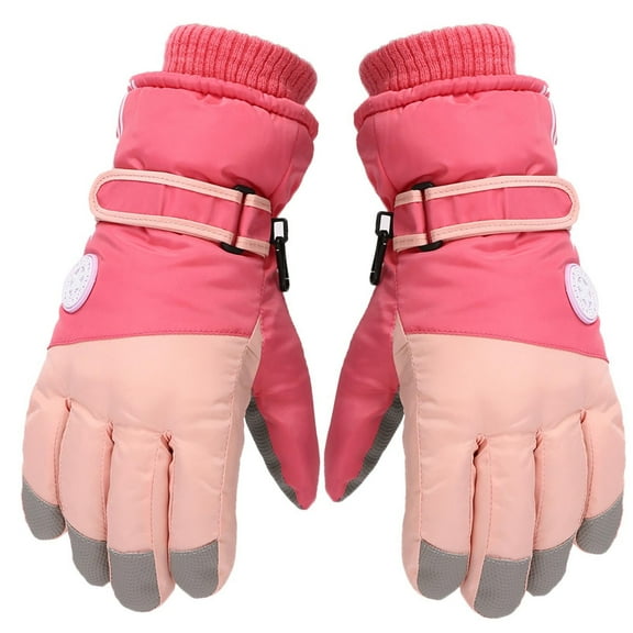 Fridja Teenager Winter Gloves Thickened Snow Ski Gloves Warm Unisex Gloves Mittens Windproof for Cold Weather Girls Boys Children 10-15 Years Old