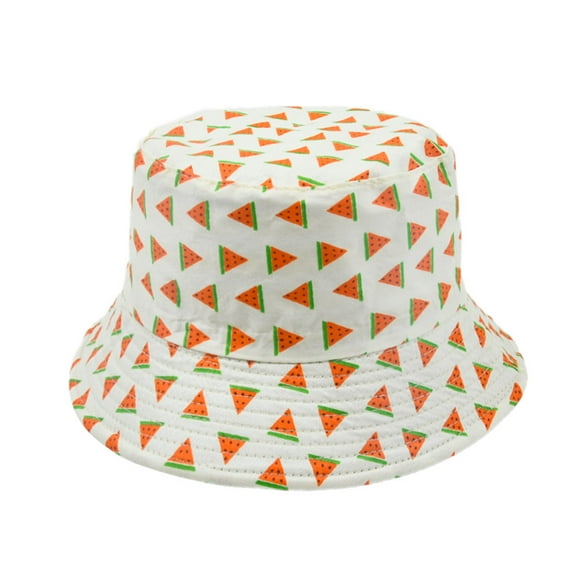 Fridja Toddler Kids Summer Fisherman's Hat Cartoon Fruit Pattern Outdoor Children UV-proof Sun Beach Cap