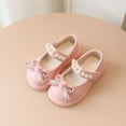 thumbnail image 1 of Fridja Toddler Shoes Baby Girls Cute Fashion Pearl Bow Non-slip Round Head Small Leather Princess Shoes (2.5-3 Years Old), 1 of 9