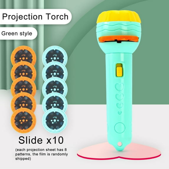 Fridja Torch Projector Projection Lighting Story Torches Light Toy Slide Lamp Educational Learning Bedtime Night Light for Children (80 Images, Dinosaur+Animal)