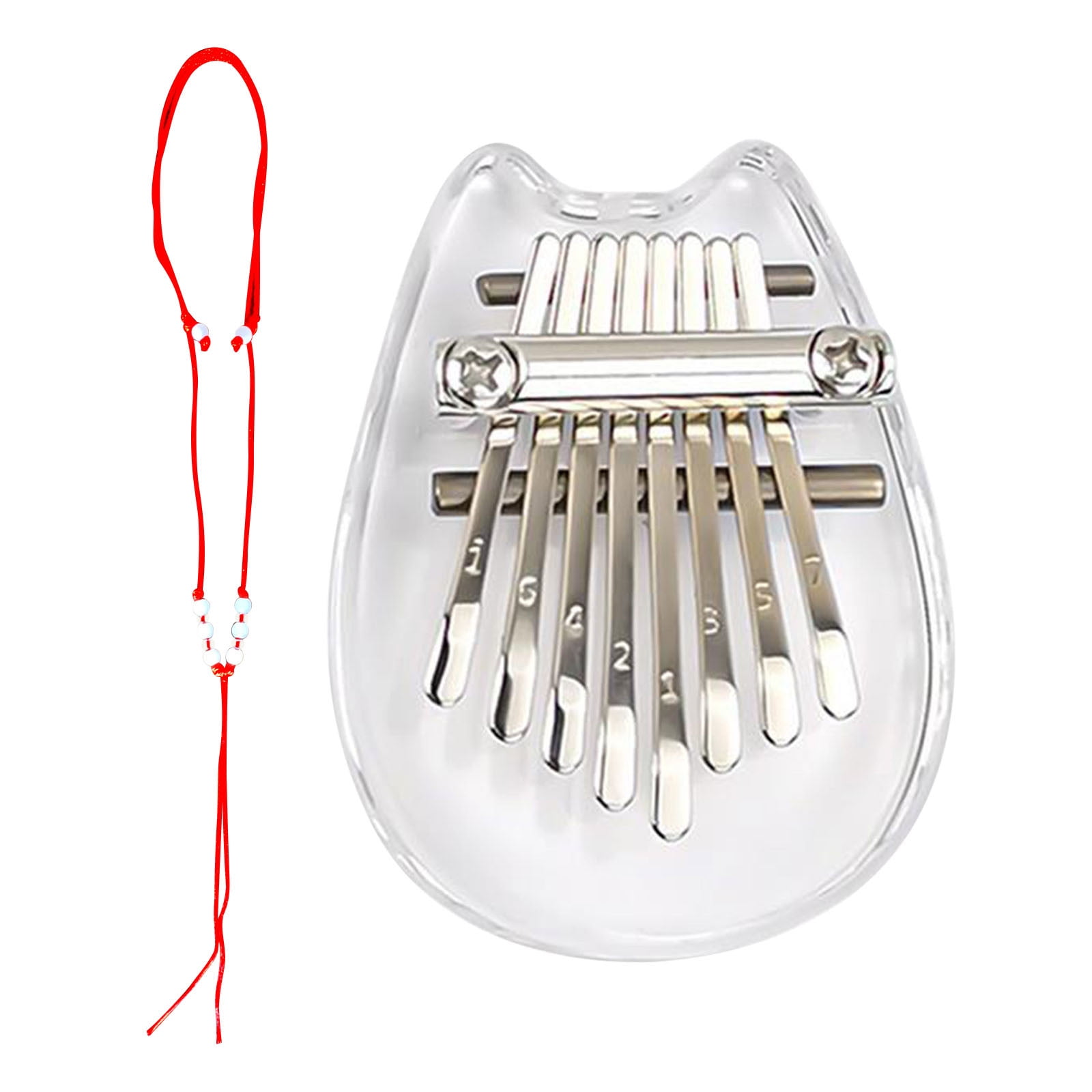 Fridja Transparent Cat 8-tone Mini Thumb Piano Finger Exercise Tool
