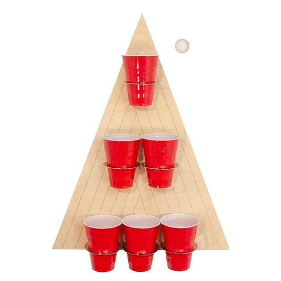 Fridja Triangle-Beer Rack Throwing Game, Wine Glass Game Wooden Sign Competitive
