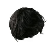 Fridja Wigs Cosplay Short Natural Hair Mixed Dark Black Handsome Wig Mens