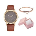 thumbnail image 1 of Fridja Wrist Watches for Women Waterproof Rose Cortical Steel Strip Style Women's Watch Luxury Leather Band Analog Quartz Wrist Watch Ladies Bracelet Gift Box Packaging, 1 of 4