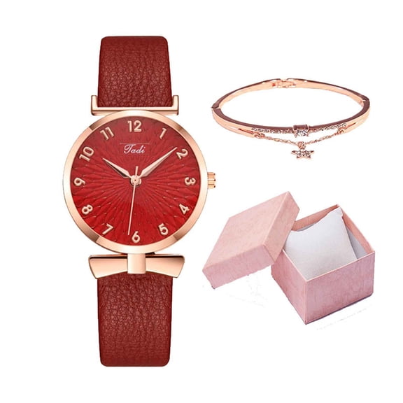 Fridja Wrist Watches for Women Waterproof Rose Cortical Steel Strip Style Women's Watch Luxury Leather Band Analog Quartz Wrist Watch Ladies Bracelet Gift Box Packaging