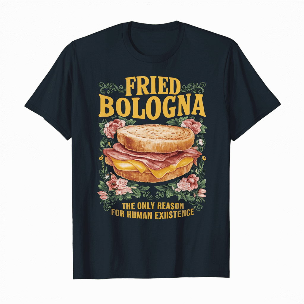 Fried Bologna Sandwich Day Lunch Meat Holiday Fun TShirt