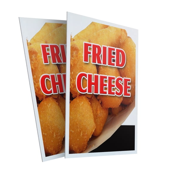 Fried Cheese (2-PACK) 24" x 36" Plastic Signs | Sign Insert 4mm Corrugated Plastic Signs Storefront Window Poster