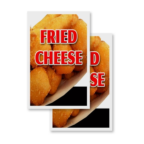Fried Cheese (2-PACK) 24" x 36" Vinyl Decals | Sign Insert Peel & Stick Decals Stickers Window Signs