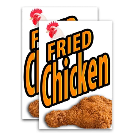 Fried Chicken (24" X 36") Vinyl Decal Only (Pack of 2) |Sign|Sticker|Poster