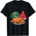 thumbnail image 1 of Fried Chicken And Watermelon Fruit Summer Men Women Girls T-Shirt, 1 of 4