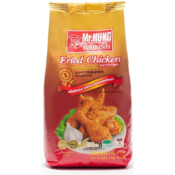 Fried Chicken Batter Mix Flour with Pepper & Garlic Crispy Seasoned Coating for Fried Chicken, Wings & Seafood 1kg / 2.24 lb