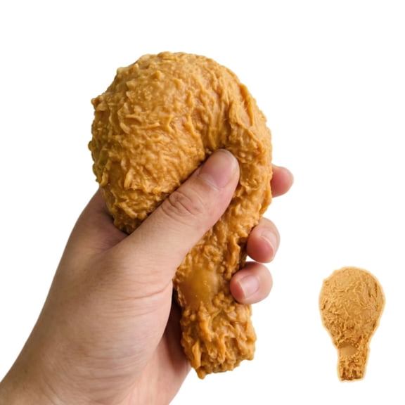 Fried Chicken Squishy - 5 Inch Giant Chicken Leg Squeeze Crispy Drumstick Stress Relief Soft Slow Rising Funny Food Squishies Realistic Texture for Adults Party Favor Gift (1pc)
