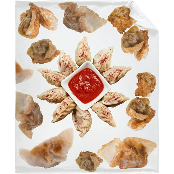 Fried Dumplings Dim Sum Shumai Super Soft Flannel Throw Blankets for Bed Sofa Couch Gift, Multi Bedding Fleece Blanket OutdoorCover for Beach Picnic Small 50x60 InchThrow Kid