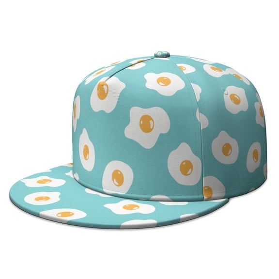 Fried Egg Baseball Hat – Breakfast & Cooking Theme Adjustable Snapback for Foodies, Funny Eggshell Design
