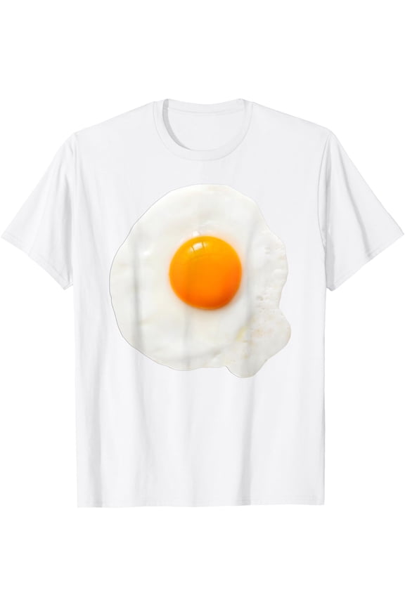 Fried Egg Costume Halloween Yolk Breakfast Food Gift Men Boy T-ShirtMen and women, White T-shirt, size: Extra large