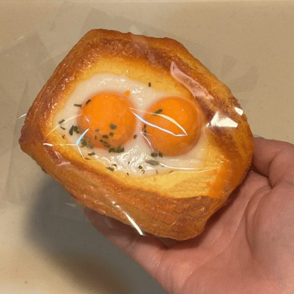 Fried Egg Croissant Slow Rising Squishy Toy,Breakfast Toast Fidget Toys for Anti-Stress & ASMR Sensory, Gift for Kids & Adults