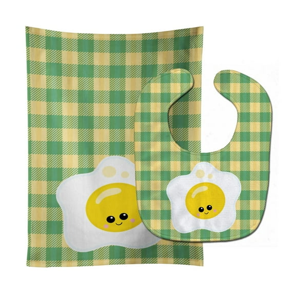 Fried Egg Face Baby Bib and Burp Cloth