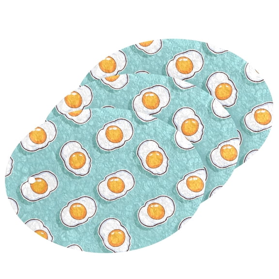 Fried Egg Pattern Cellulose Cleaning Sponge Set 3 Pack Compressed Kitchen Scrubber for Dishes
