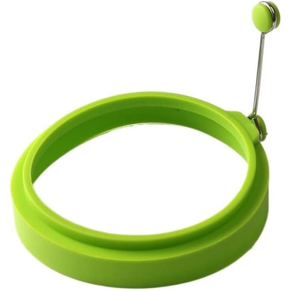 Fried Egg Ring,Egg Rings, For Frying Silicone Omelet Moulds Round Fried Egg Cooker Egg Pancake Ring Mold Hamburger Patty Kitchen Gadgets Fried Egg Ring (Color : Red) (Color : Green)